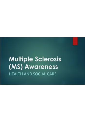 Multiple Sclerosis MS Awareness Training Resources