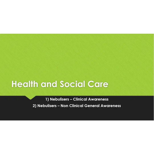 Nebulisers Awareness Clinical and Non Clinical Training Resources