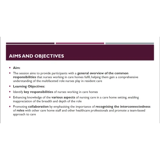 Role of the Nurse Common Responsibilities Residential Care Training Resources
