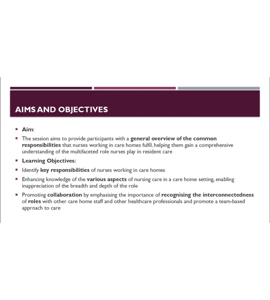 Role of the Nurse Common Responsibilities Residential Care Training Resources