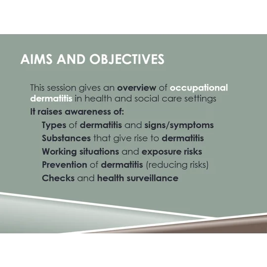 Occupational Dermatitis Awareness Training Resources