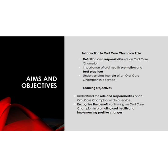Oral Care - Introduction to Champion Role Training Resources