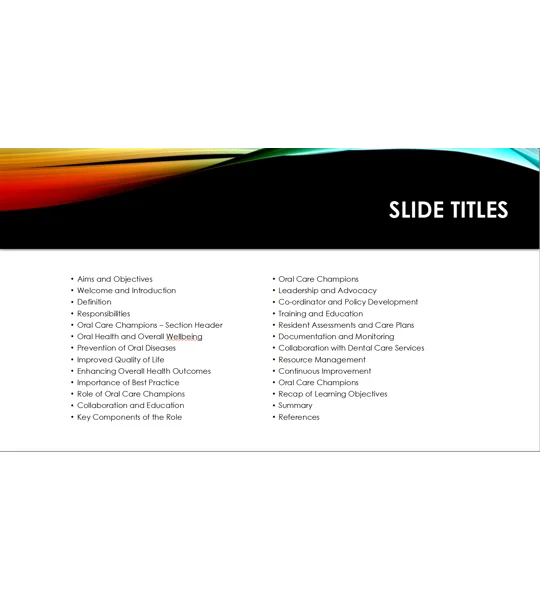 Oral Care - Introduction to Champion Role Training Resources