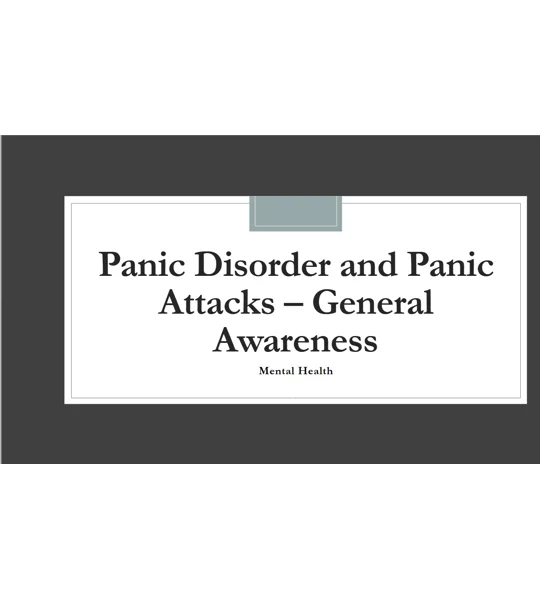 Panic Disorder and Panic Attack Awareness Training Resources
