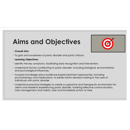 Panic Disorder and Panic Attack Awareness Training Resources
