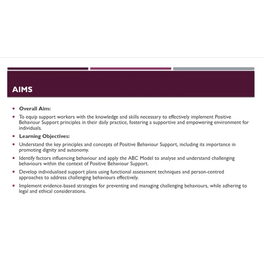 Positive Behaviour Support Awareness Level 3 Training Resources