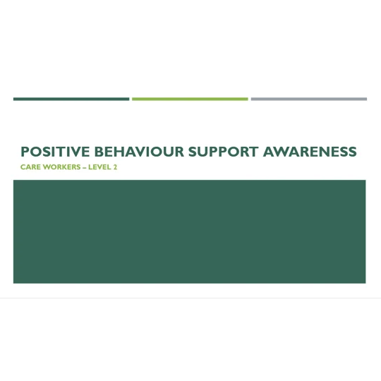 Positive Behaviour Support Awareness Level 2 Training Resources