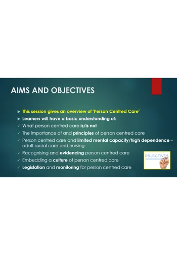Person Centred Care Awareness Training Resources