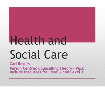 Person Centred Counselling Theory Level 2 and Level 3 Training Resources