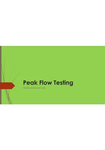 Peak Flow Testing Training Resources