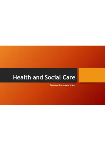 Personal Care - Roles and Responsibilities Training Resources