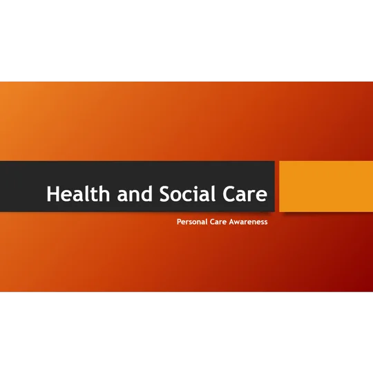 Personal Care - Roles and Responsibilities Training Resources