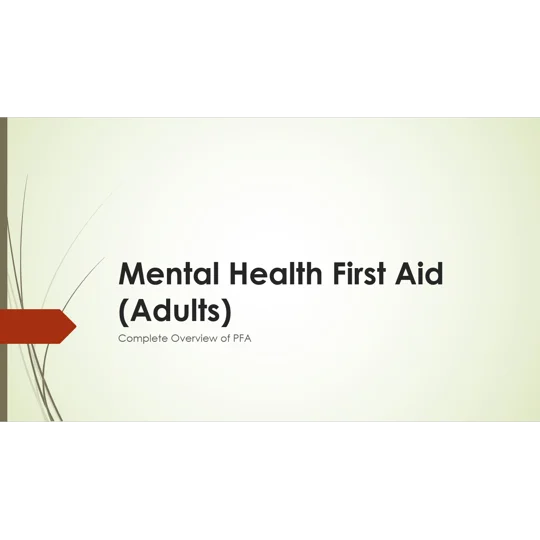 PFA Mental Health First Aid Training Resources