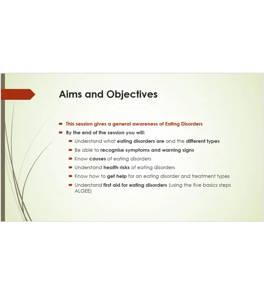 Eating Disorders (PFA) Training Resources