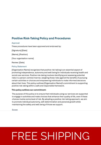 Positive Risk Policy Policy and Procedures Template - Positive Risk-Taking Residential and ...