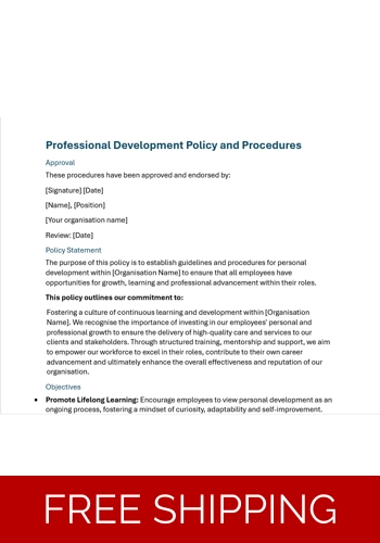 Policy and Procedures Template - Professional Development Residential and Domiciliary Care