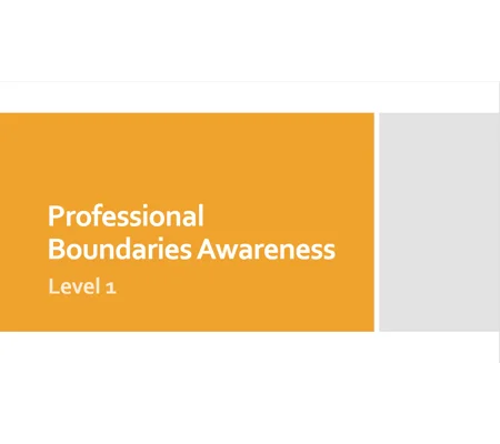 Professional Boundaries Awareness Level 1 Training Resources