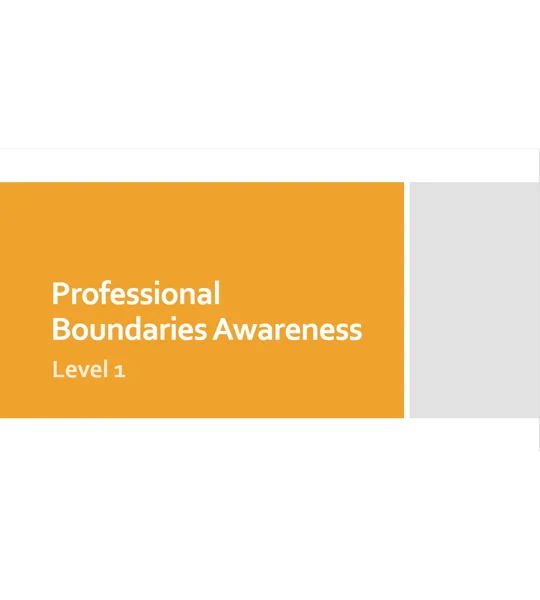 Professional Boundaries Awareness Level 1 Training Resources