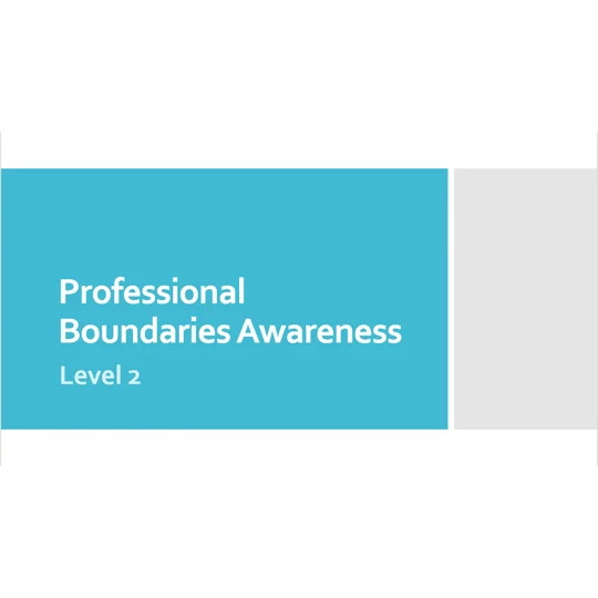 Professional Boundaries Awareness Level 2 Training Resources
