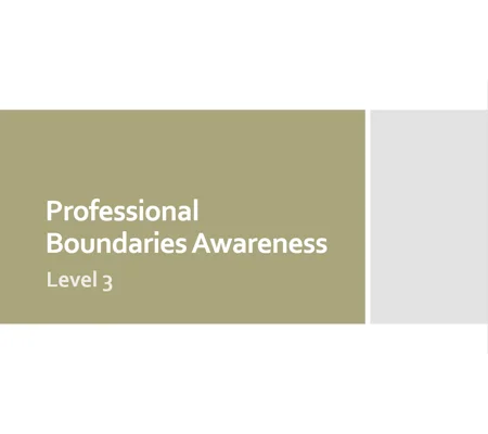 Professional Boundaries Awareness Level 3 Training Resources