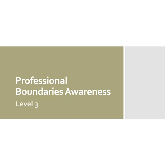 Professional Boundaries Awareness Level 3 Training Resources