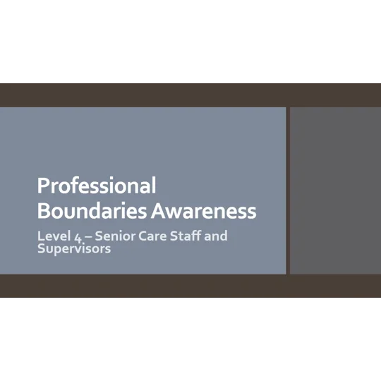 Professional Boundaries Awareness Level 4 Training Resources