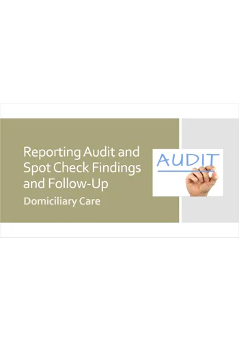Reporting Audit Spot Check Findings raining Resources