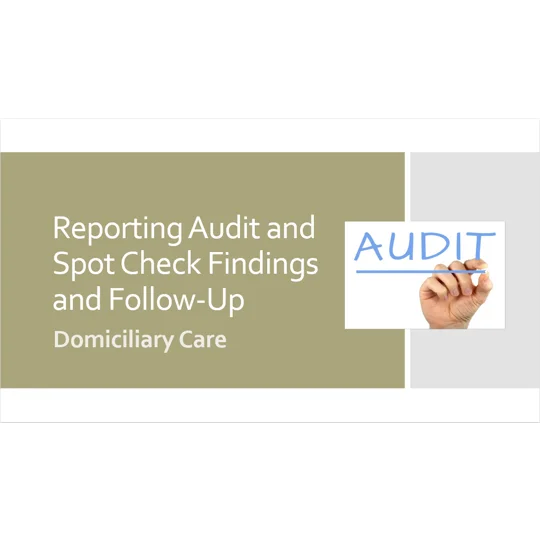 Reporting Audit Spot Check Findings Training Resources