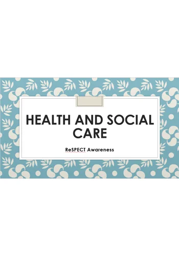 ReSPECT Awareness Training Resources