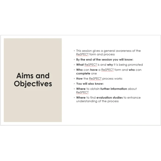 ReSPECT Awareness Training Resources
