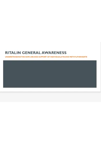 Ritalin General Awareness Training Resources