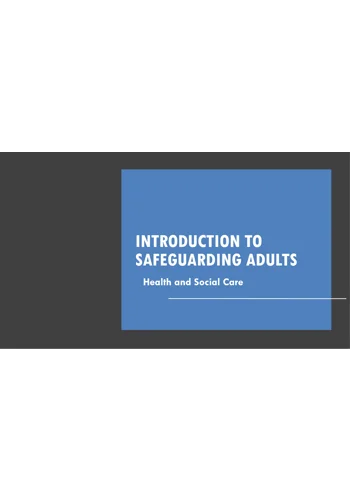 Introduction to Safeguarding Adults Training Resources