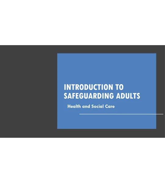 Introduction to Safeguarding Adults Training Resources