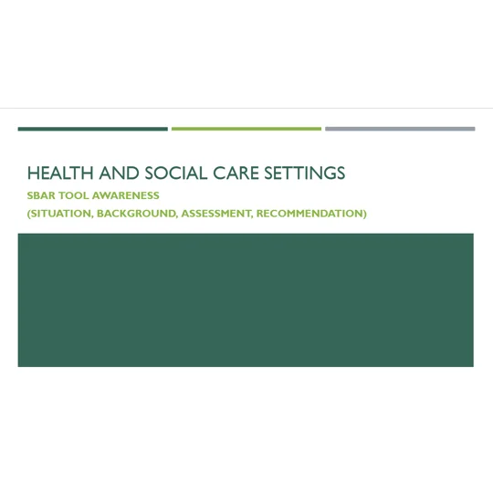 SBAR Tools Awareness Training Resources