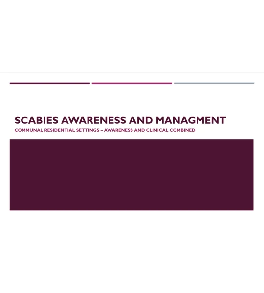 Scabies Awareness and Management Training Resources