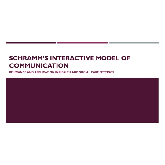 Schramm's Interactive Model Training Resources