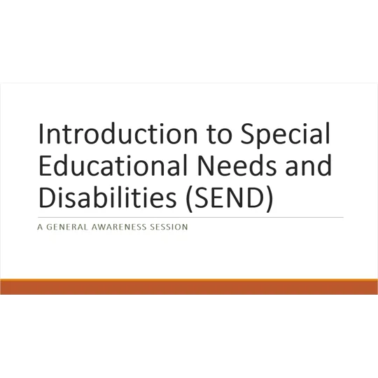 SEND - Introduction to SEND Training Resources