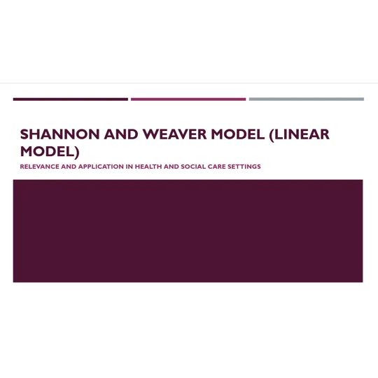 Shannon and Weaver Linear Model Training Resources