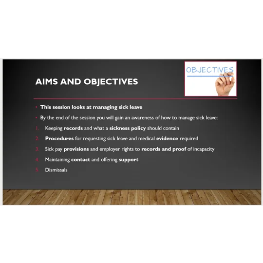 Understanding and Managing Sickness Absence from Work Training Resources