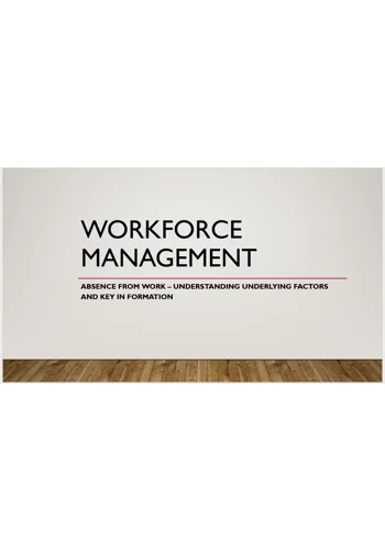 Understanding and Managing Sickness Absence from Work Training Resources