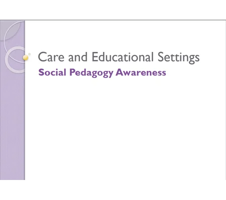 Social Pedagogy Awareness Training Resources