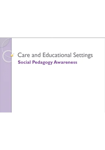 Social Pedagogy Awareness Training Resources