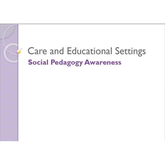 Social Pedagogy Awareness Training Resources