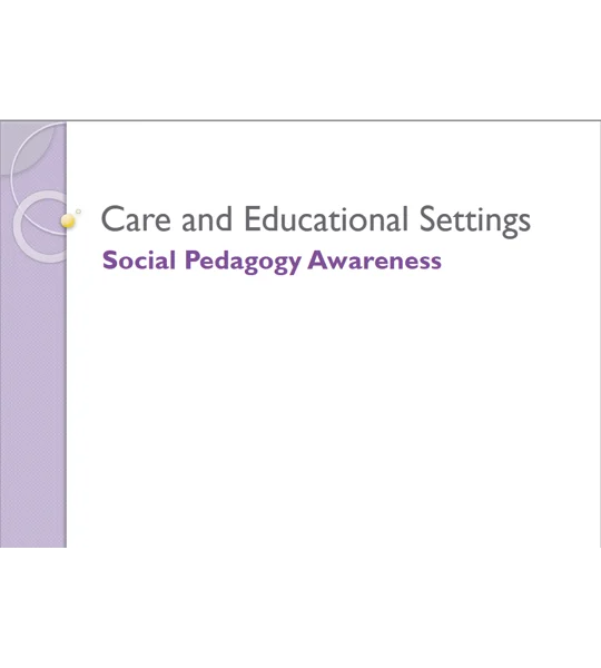 Social Pedagogy Awareness Training Resources