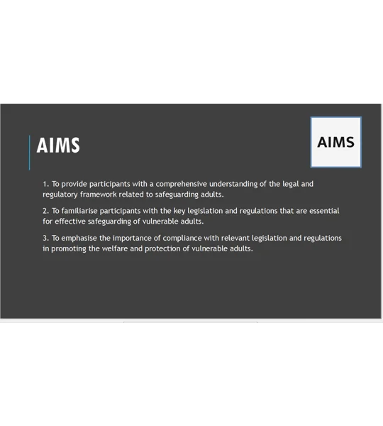 Safeguarding Adults Legal and Regulatory Framework Training Resources
