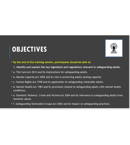 Safeguarding Adults Legal and Regulatory Framework Training Resources