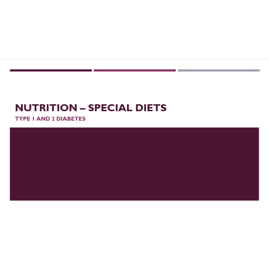 Diabetes Special Diets Training Resources