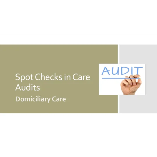 Spot Checks in Care Audits Domiciliary Care Training Resources