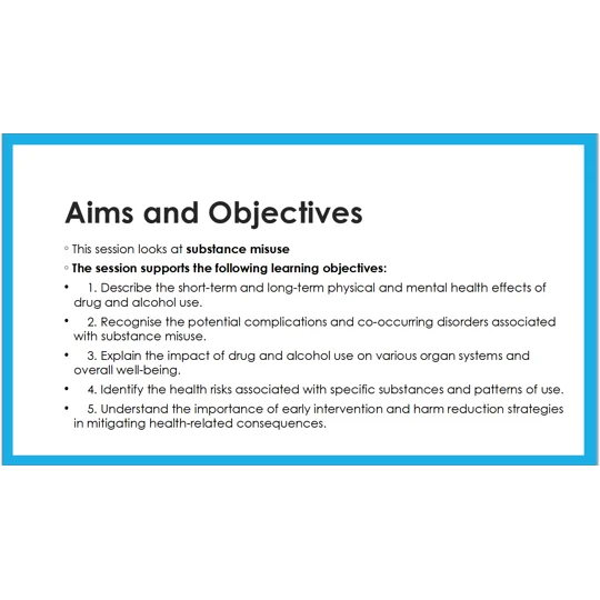 Drugs and Alcohol Effects on Health Training Resources