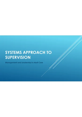 Supervision Systems Approach Training Resources